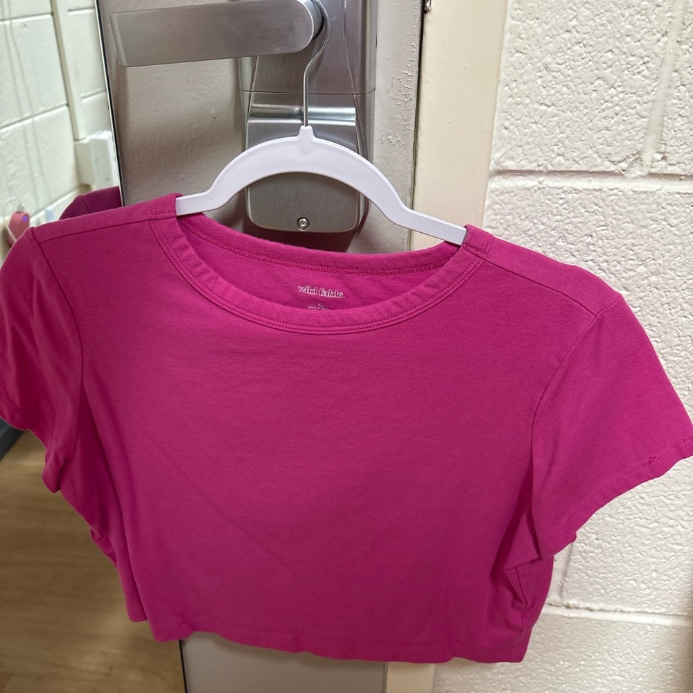 Wild Fable Pink Cropped Tee